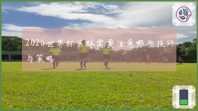 2026世界杯买球需要注意哪些技巧与策略